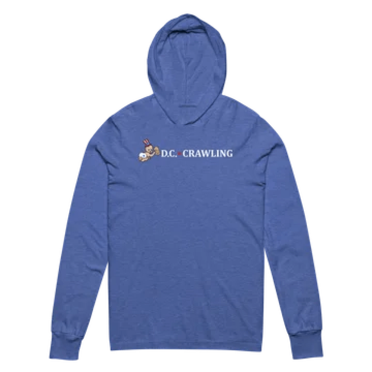 a man in a blue shirt